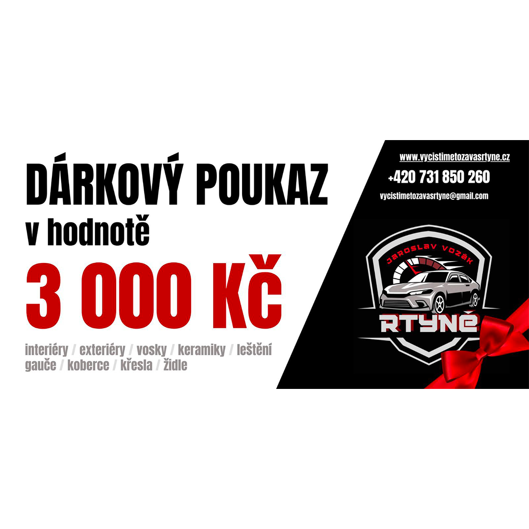 🎁 Dárkový poukaz na čištění vozu – perfektní dárek!