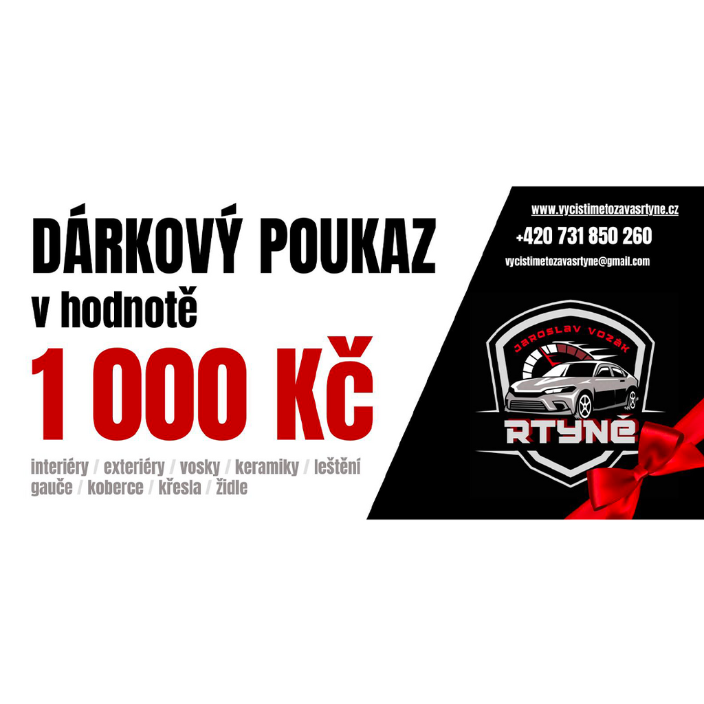 🎁 Dárkový poukaz na čištění vozu – perfektní dárek!